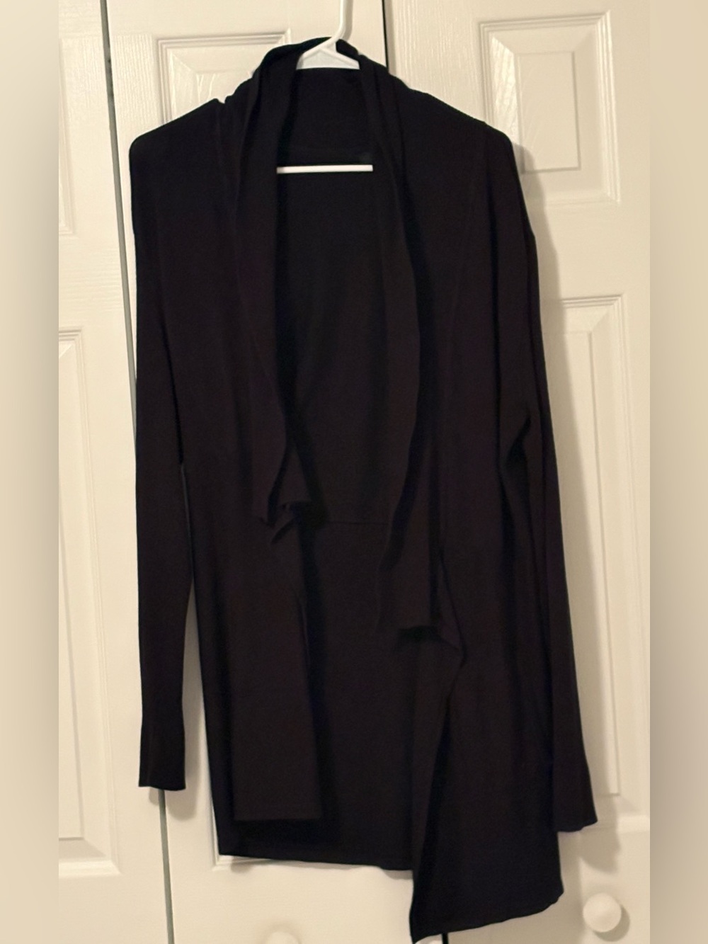 White House Black Market Black Draped Cardigan
